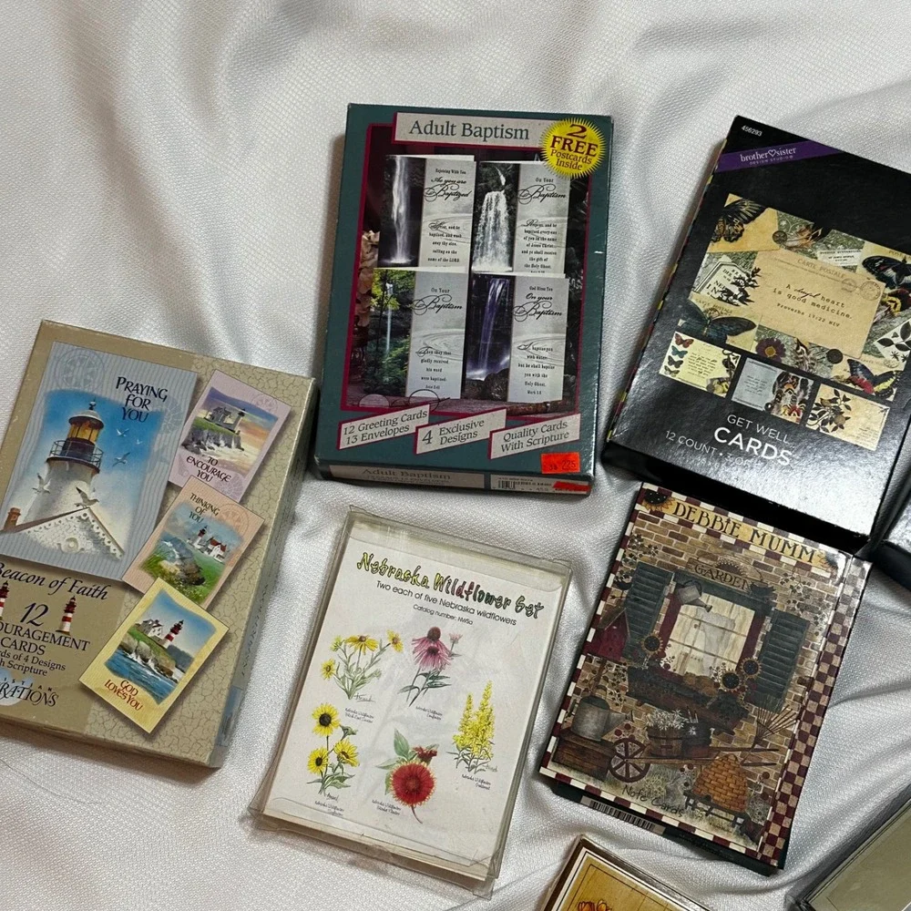 Unused Stationery Lot Greeting Cards Wildlife Nature Faith Multi Excellent Art L